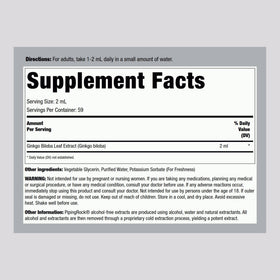 Piping Rock Ginkgo Biloba 4 fl oz avec étiquette détaillée
