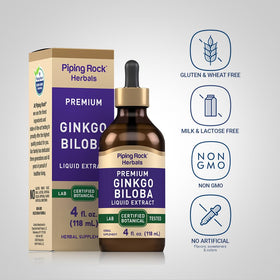 Piping Rock Ginkgo Biloba 4 fl oz en situation sur un bureau