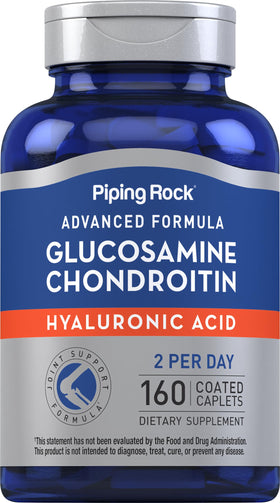 Piping Rock Glucosamine Chondroitin 160 comprimés avec acide hyaluronique vue de face