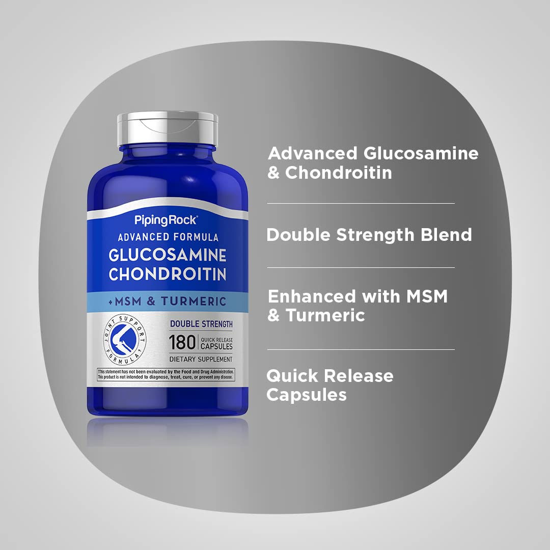 Piping Rock Glucosamine Chondroitin MSM 180 Capsules, vue arrière de l'emballage