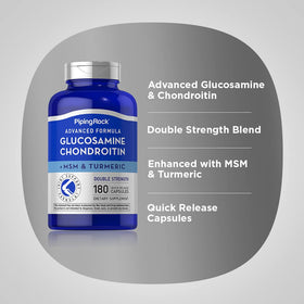 Piping Rock Glucosamine Chondroitin MSM 180 Capsules, vue arrière de l'emballage