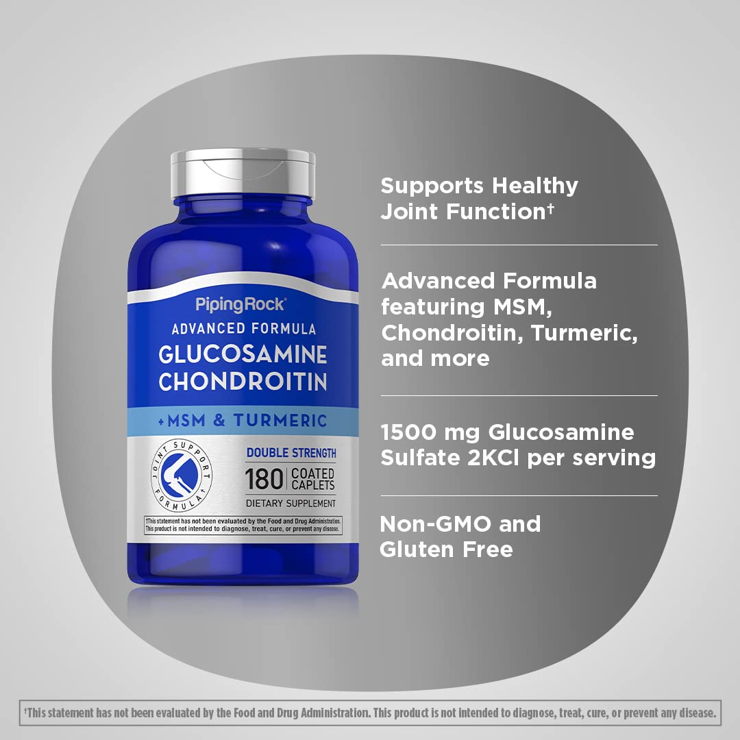 Piping Rock Glucosamine Chondroitin MSM avec des ingrédients naturels autour