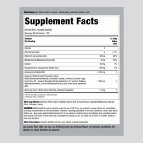 Piping Rock Glucosamine Chondroitin MSM comprimés 300 side view