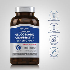 Piping Rock Glucosamine Chondroitin MSM comprimés avec étiquette