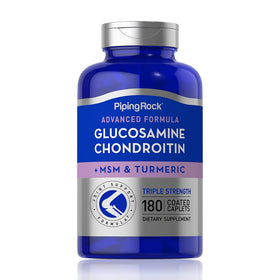 Piping Rock Glucosamine Chondroitin MSM Curcuma 180 comprimés vue avant