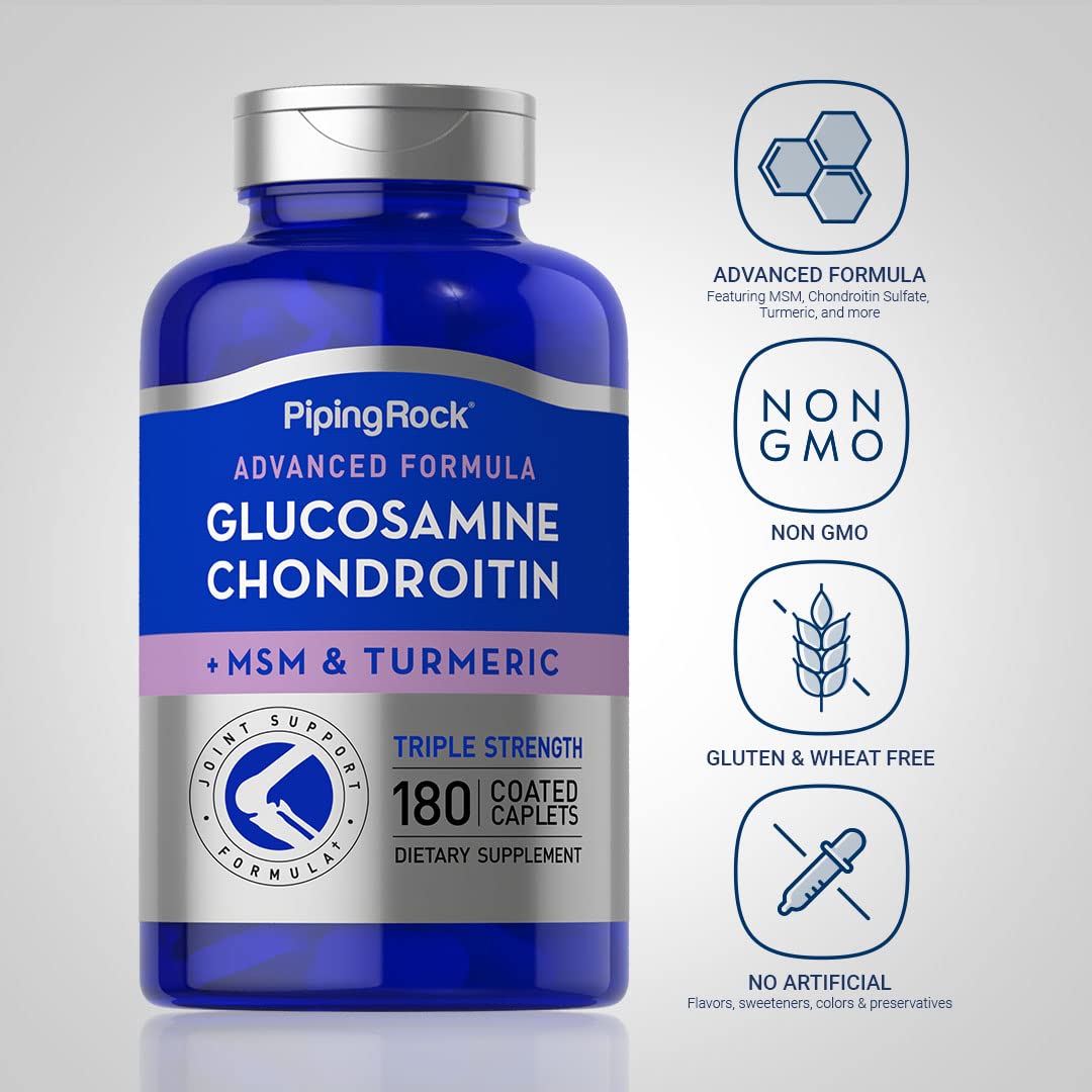 Piping Rock Glucosamine Chondroitin MSM Curcuma emballage et informations