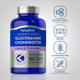 Piping Rock Glucosamine Chondroitin MSM Curcuma emballage et informations