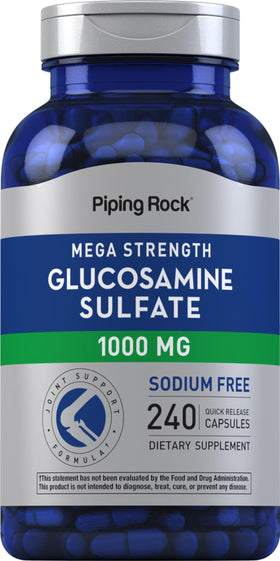 Piping Rock Glucosamine Sulfate 1000mg 240 Capsules vue de face