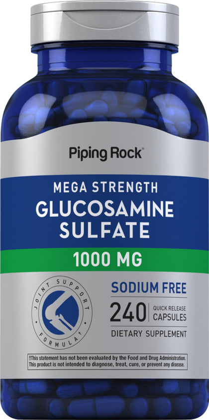 Piping Rock Glucosamine Sulfate 1000mg 240 Capsules vue de face