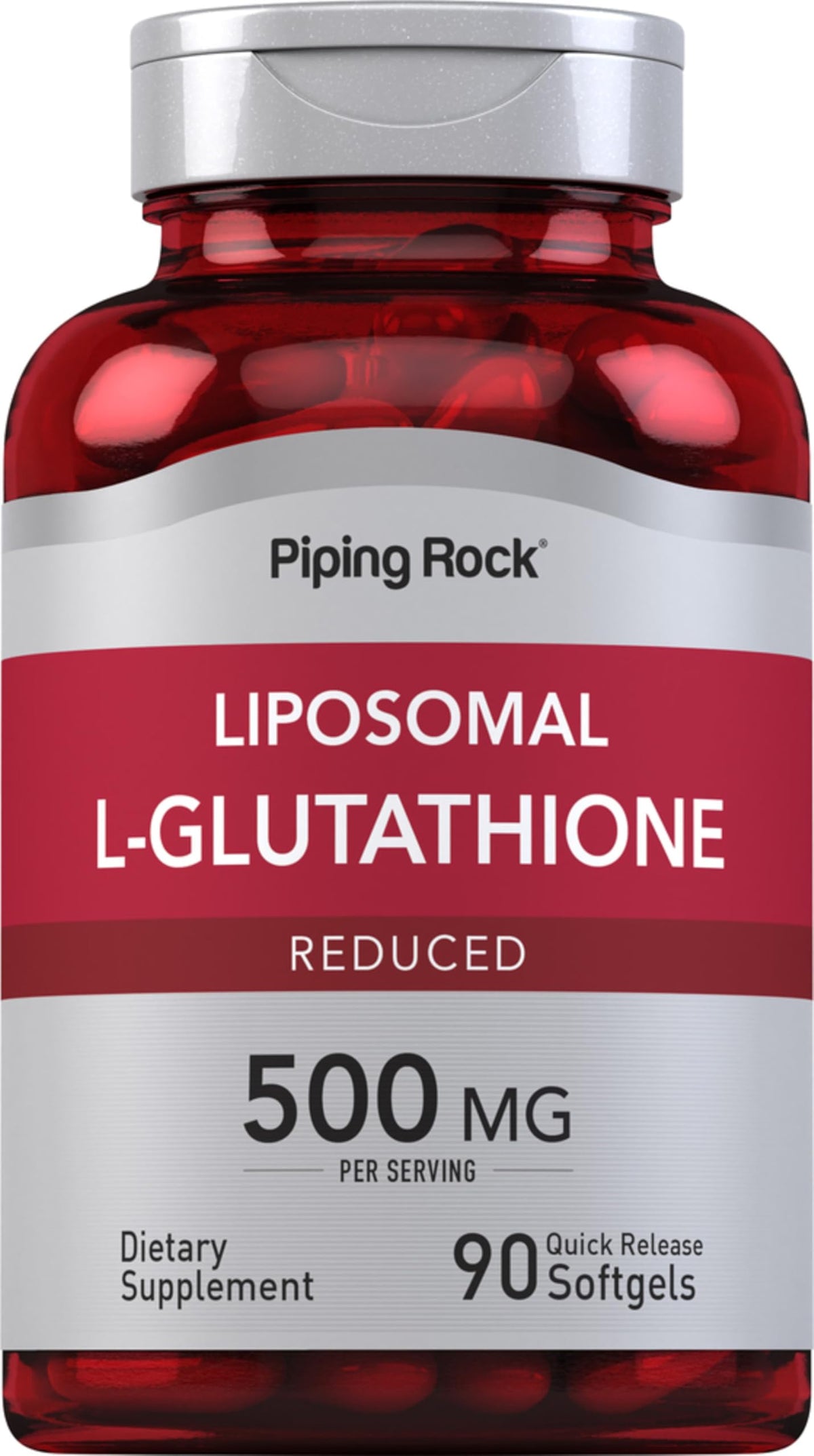 Piping Rock Glutathione Liposomal 500mg 90 capsules vue de face