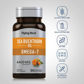 Piping Rock Huile de Baies de Sorbier emballage avec informations nutritionnelles