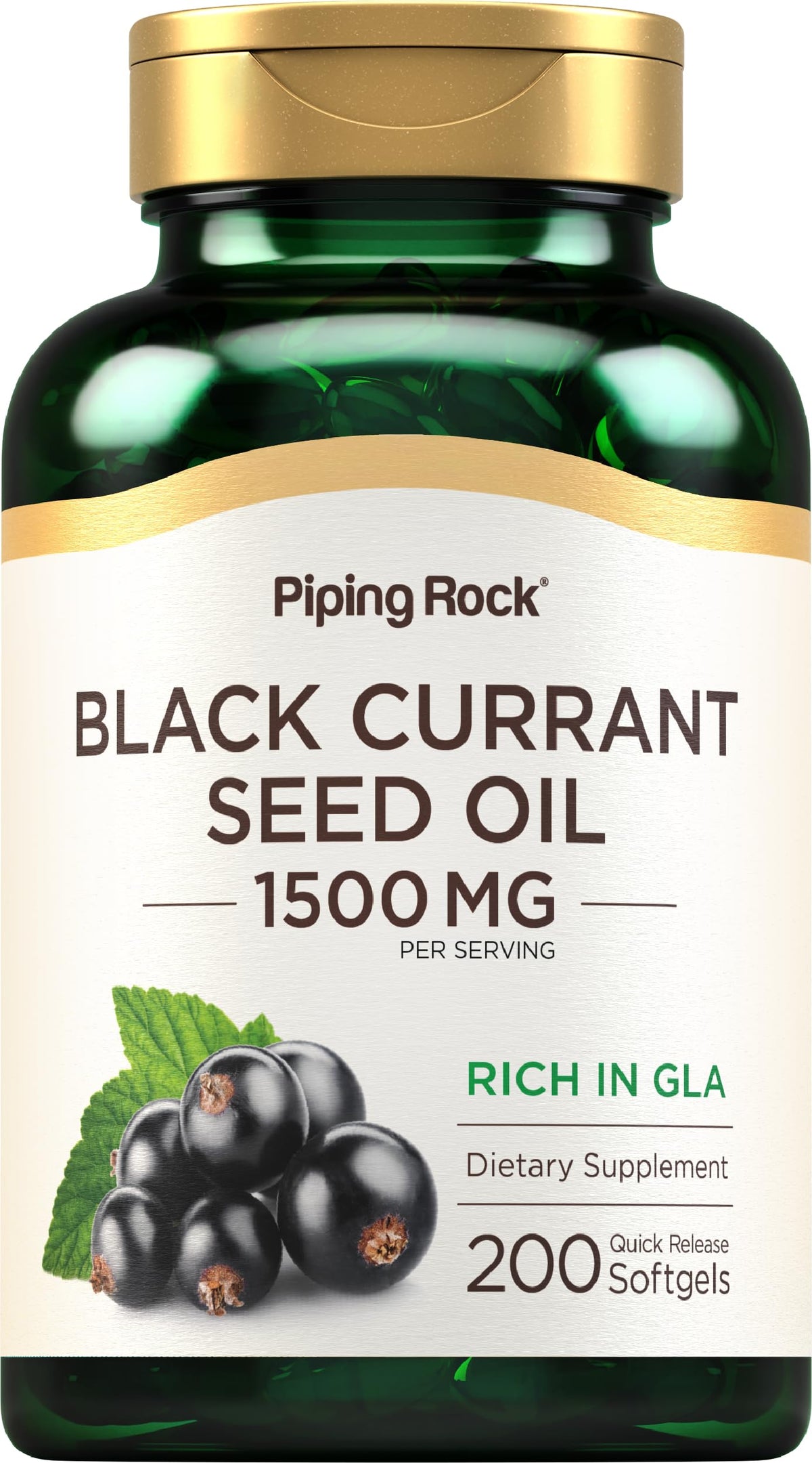 Piping Rock Huile de Graines de Cassis 1500mg Capsules Mollles avant