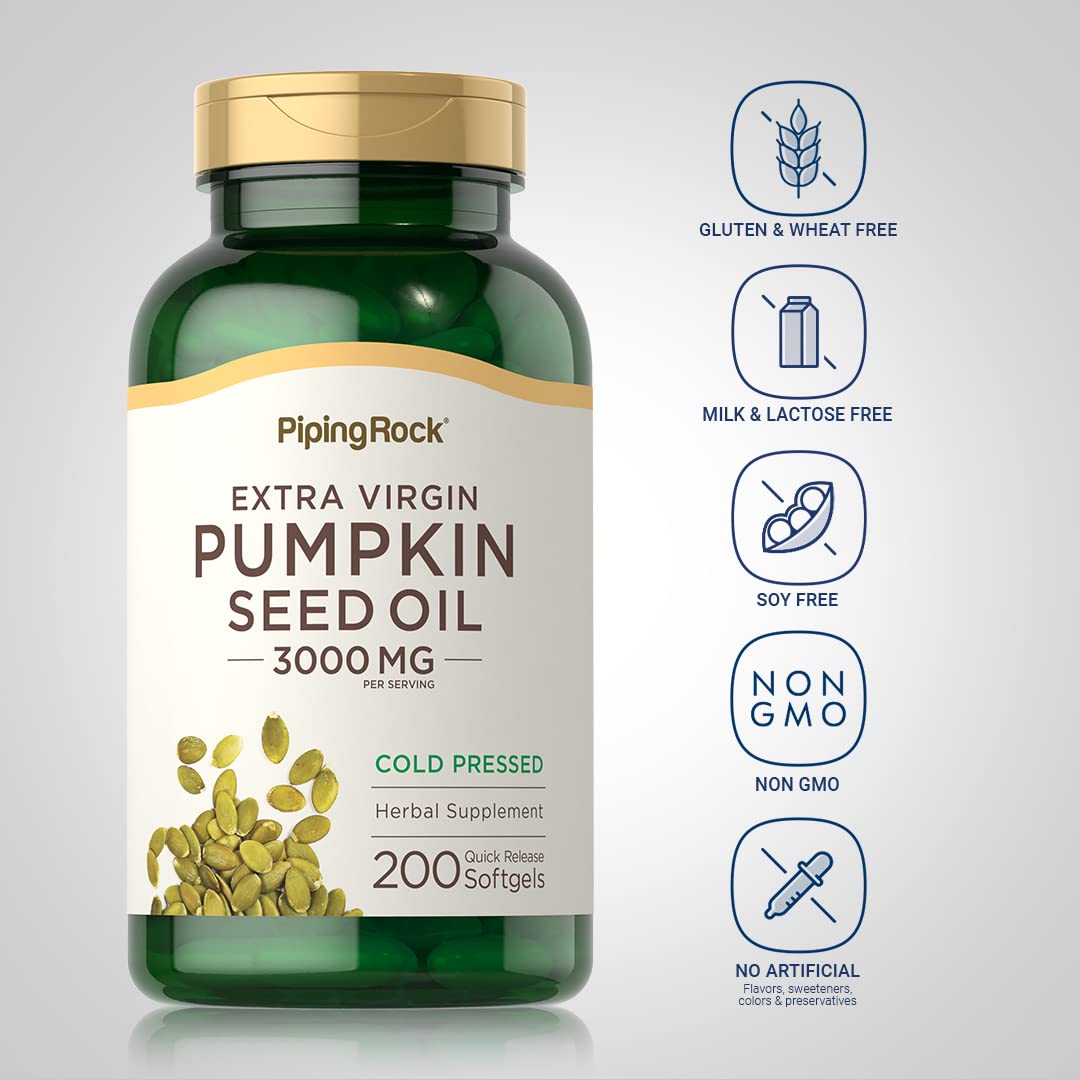 Piping Rock Huile de Graines de Citrouille Capsules côté