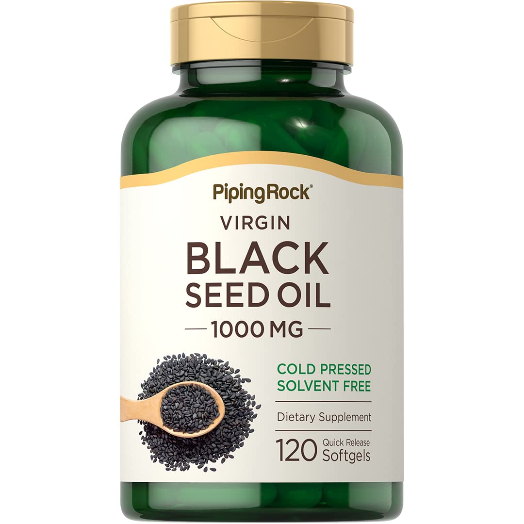 Piping Rock Huile de Graines Noires Capsules 1000mg boîte avant