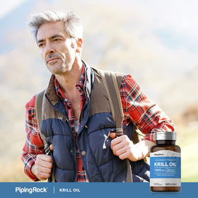 Piping Rock huile de krill 1000 mg gélules molles ouvertes