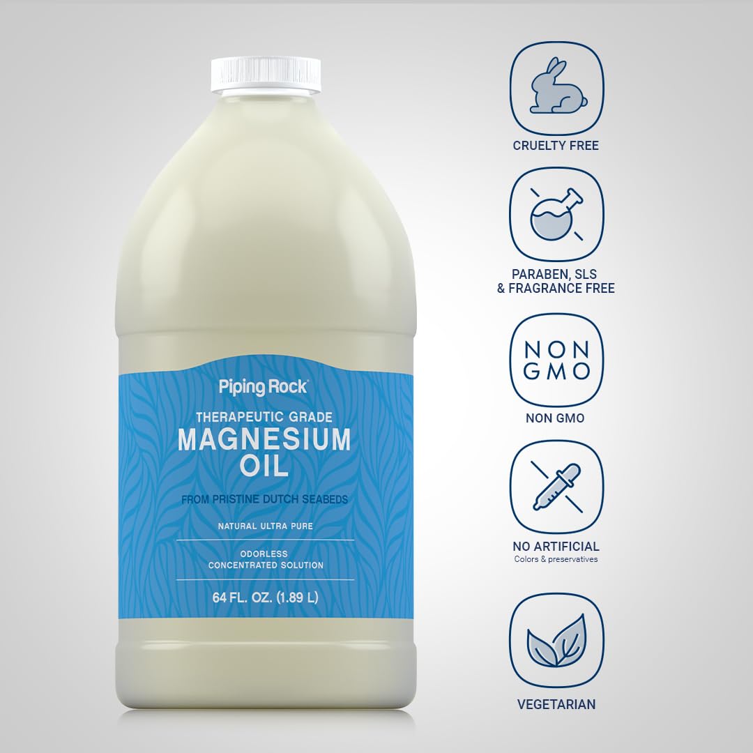 Piping Rock Huile de Magnésium Pure 64oz vue arrière