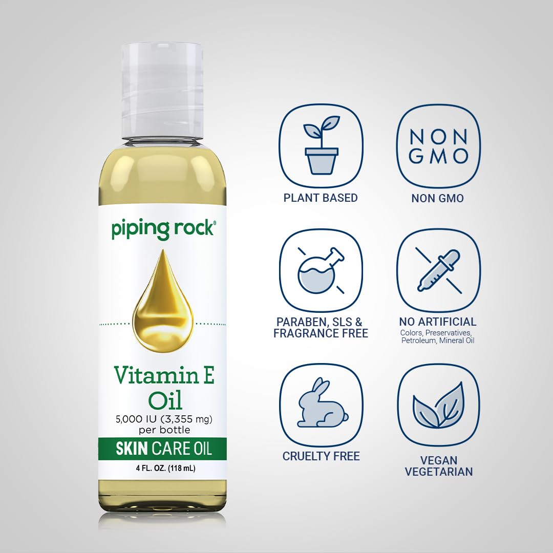 Piping Rock Huile de Vitamine E 5000 UI 118 ml avec goutte