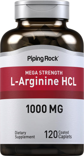 Piping Rock L-Arginine HCl 1000mg 120 comprimés vue de face