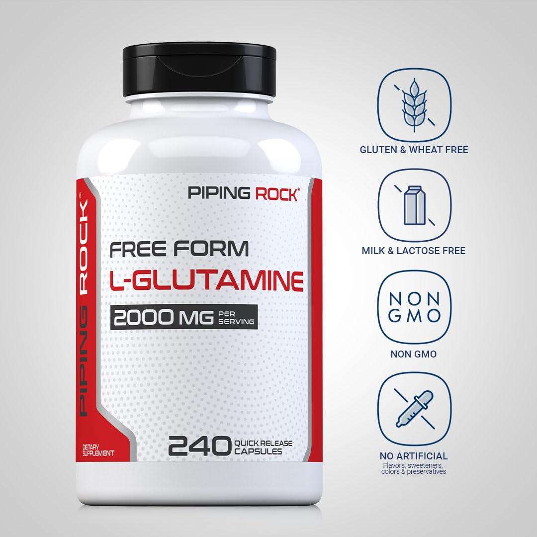 Piping Rock L-Glutamine 2000 mg arrière de l'emballage