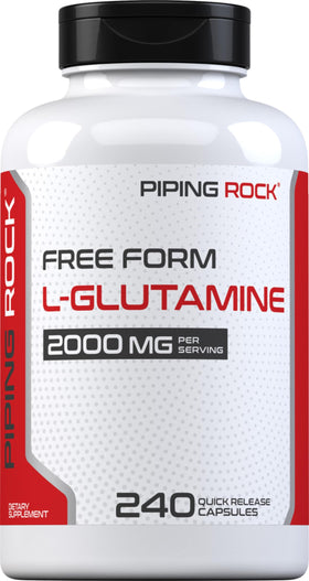 Piping Rock L-Glutamine 240 capsules vue avant