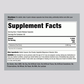 Piping Rock L-Glutamine capsules avec étiquette
