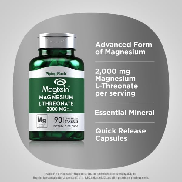 Piping Rock L-Thréonate de Magnésium 2000 mg Capsules ouvertes