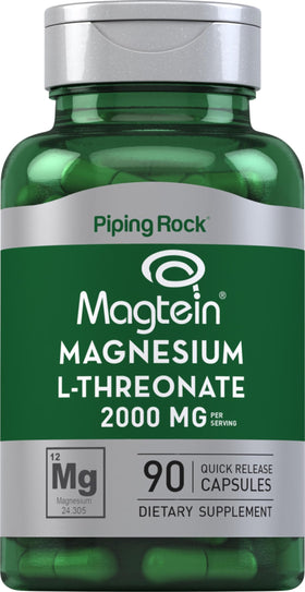 Piping Rock L-Thréonate de Magnésium 2000 mg Capsules vue avant