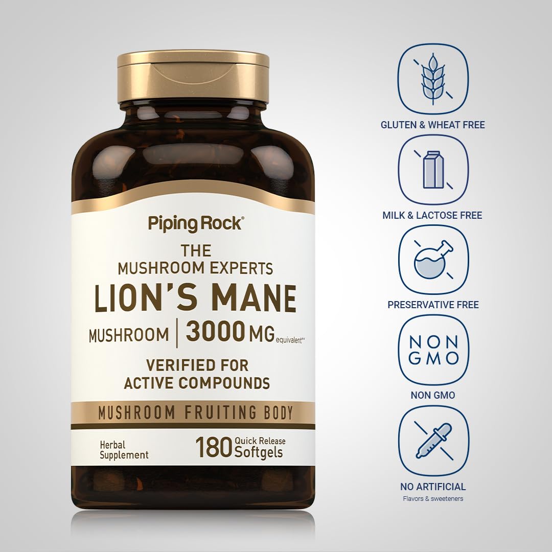 Piping Rock Lion's Mane supplement packaging