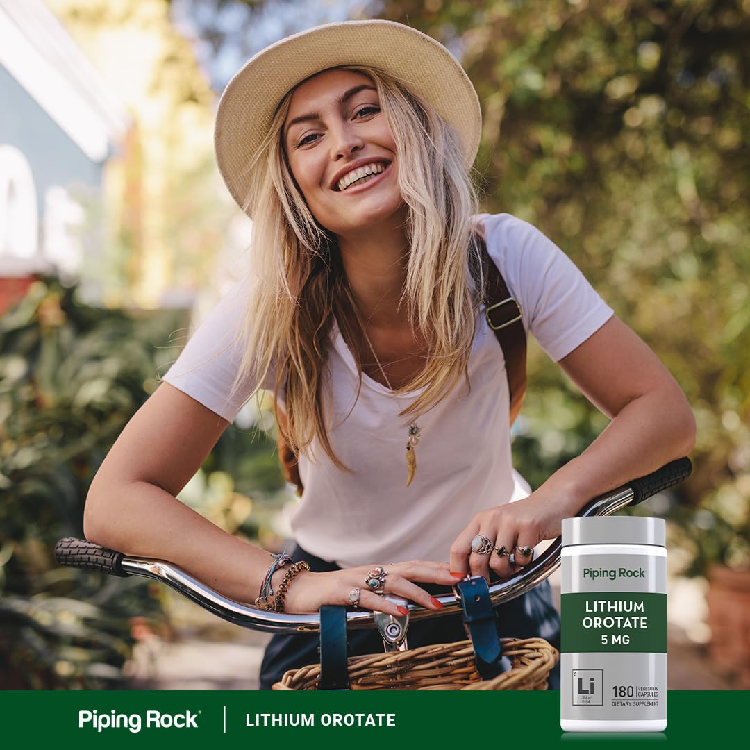 Piping Rock Lithium Orotate 5mg back of the bottle