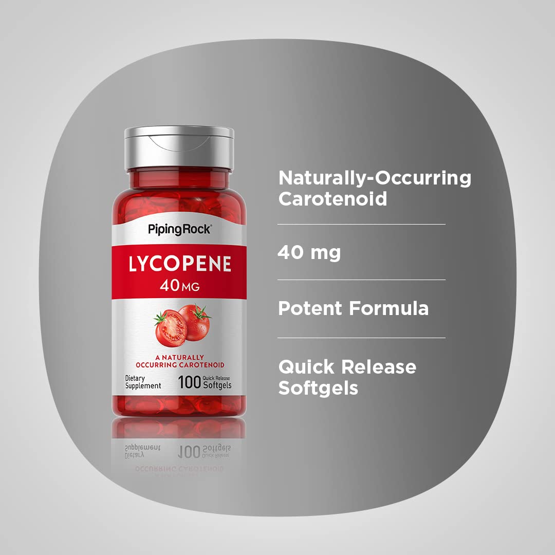 Piping Rock Lycopène 40 mg - Flacon ouvert avec gélules