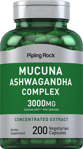 Piping Rock Mucuna Ashwagandha 200 capsules vue avant