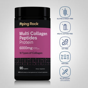 Piping Rock Multi Collagen 6000mg 90 caplets et vitamine C