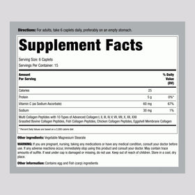 Piping Rock Multi Collagen 6000mg 90 caplets vue arrière