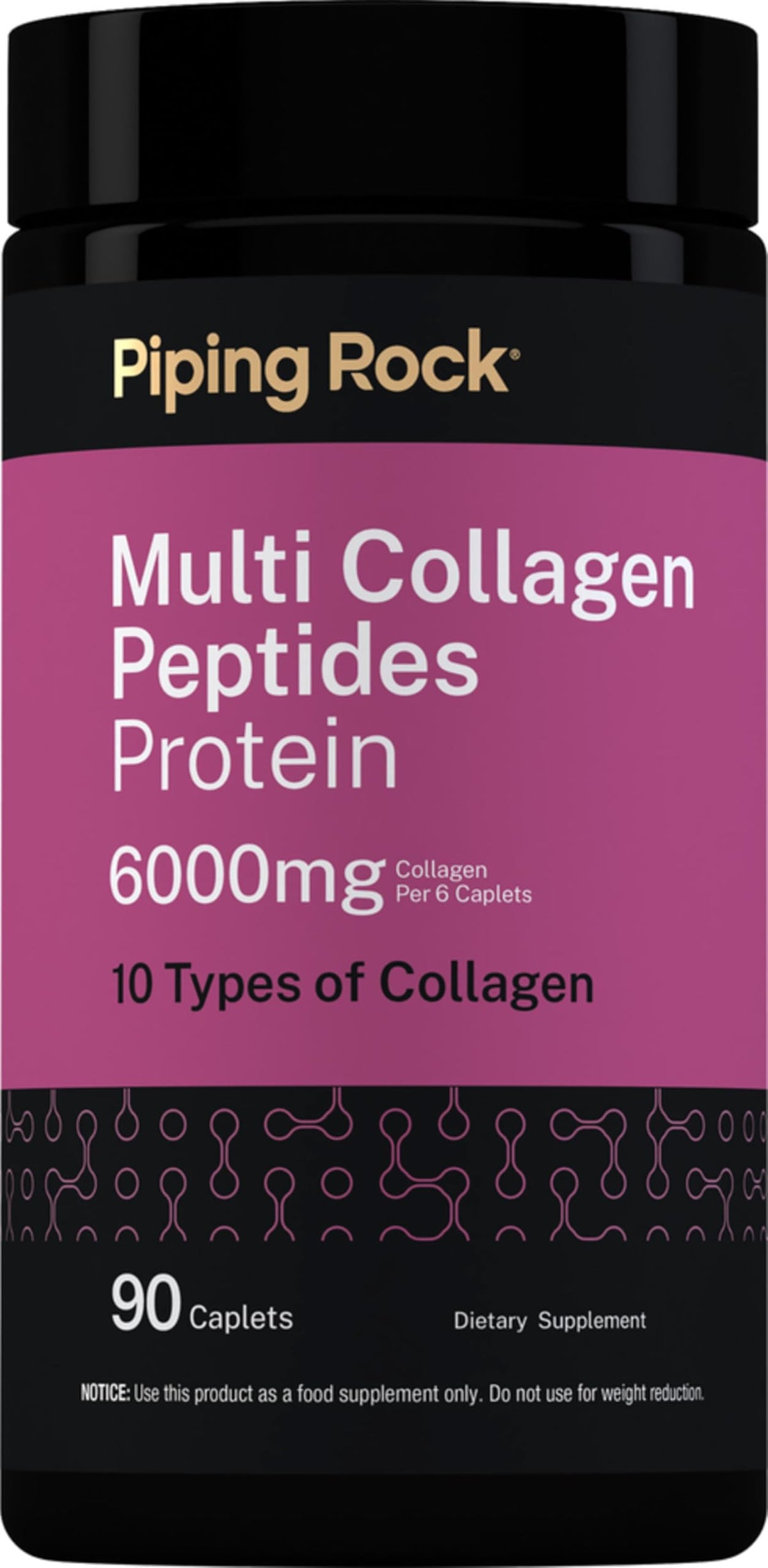 Piping Rock Multi Collagen 6000mg 90 caplets vue de face