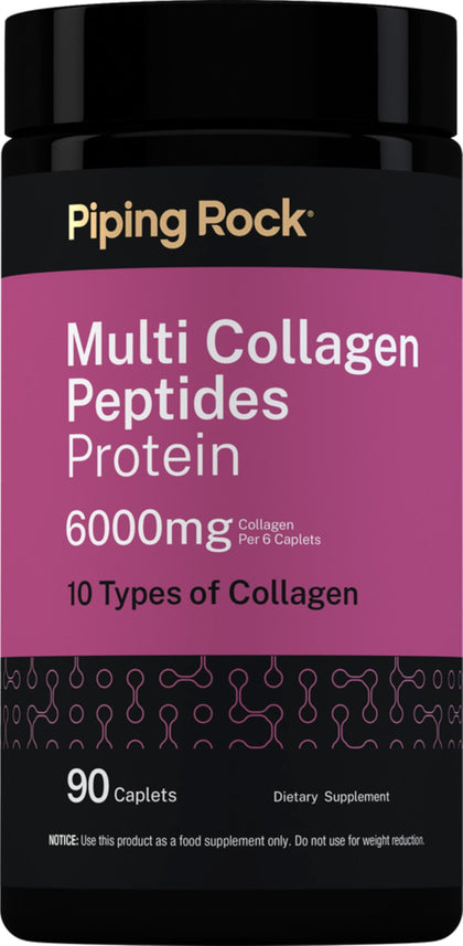 Piping Rock Multi Collagen 6000mg 90 caplets vue de face