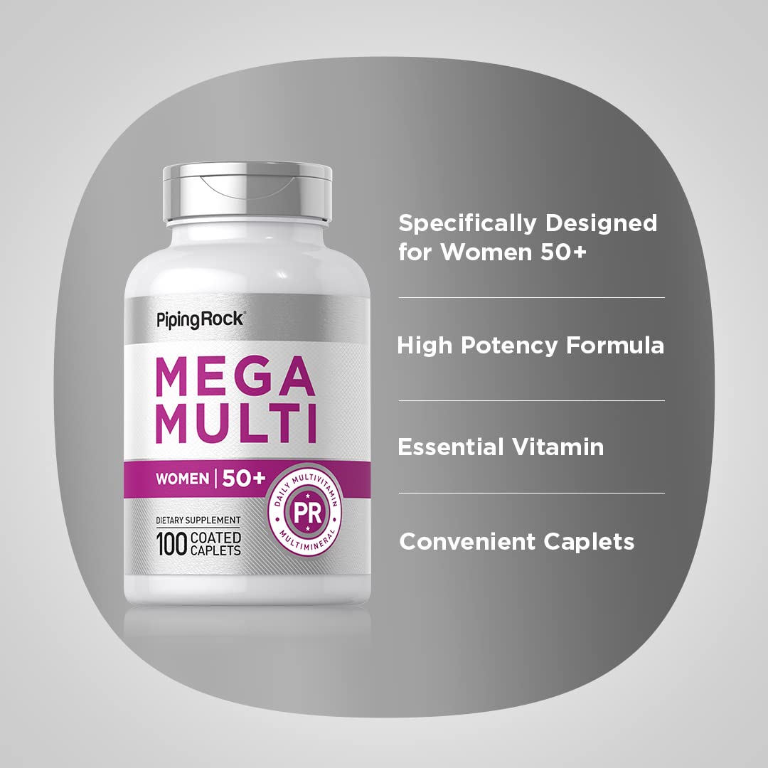 Piping Rock multivitamines femmes 50+ composition des ingrédients sur l'emballage