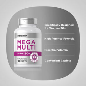 Piping Rock multivitamines femmes 50+ composition des ingrédients sur l'emballage