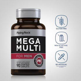 Piping Rock Multivitamines pour Hommes - comprimés enrobés dans une main
