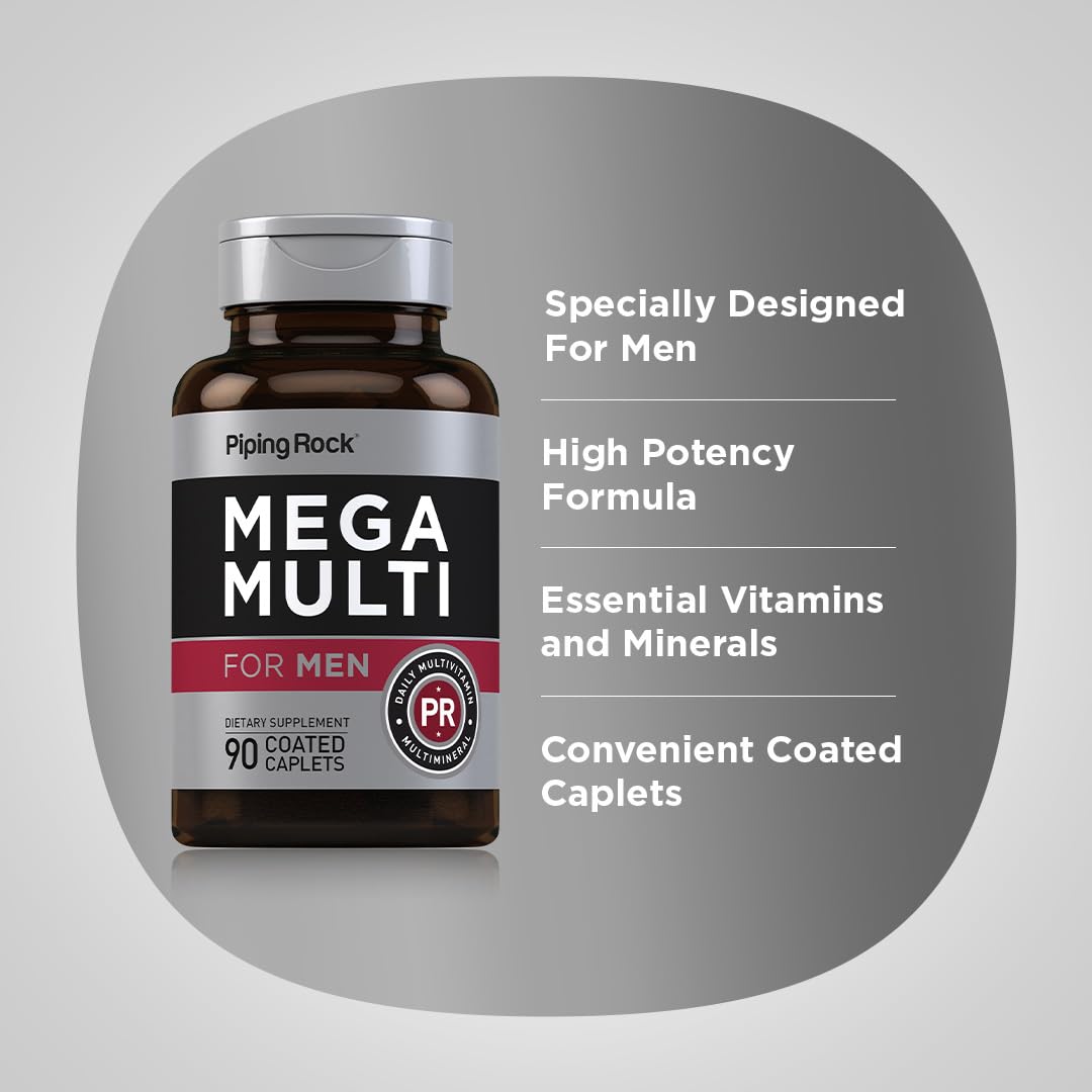Piping Rock Multivitamines pour Hommes - vue d'ensemble des comprimés