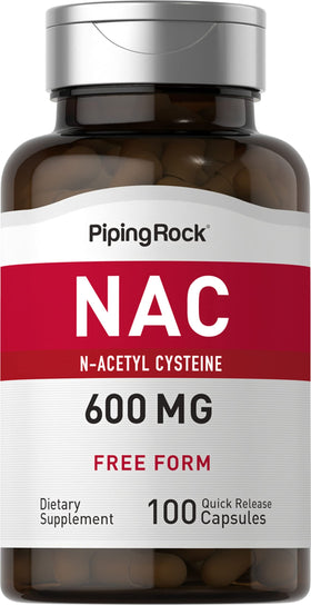 Piping Rock NAC N-Acétyl Cystéine 600mg 100 Capsules - flacon avant