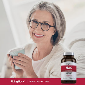 Piping Rock NAC N-Acétylcystéine 600mg capsules en prise
