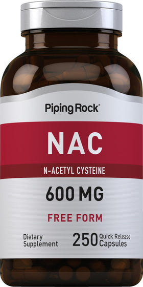 Piping Rock NAC N-Acétylcystéine 600mg flacon de 250 capsules
