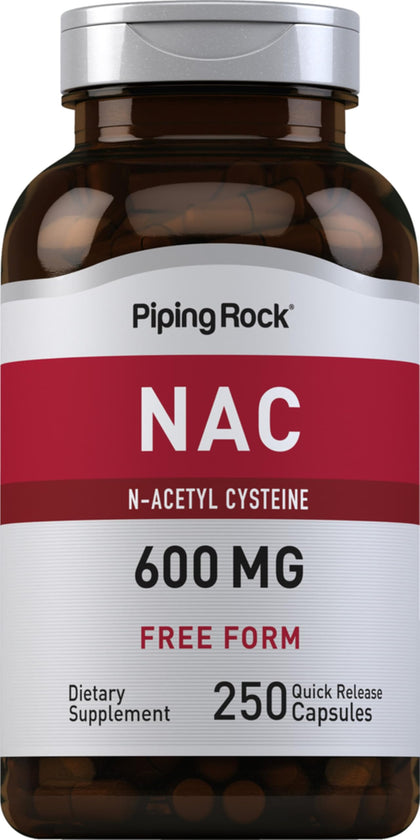 Piping Rock NAC N-Acétylcystéine 600mg flacon de 250 capsules