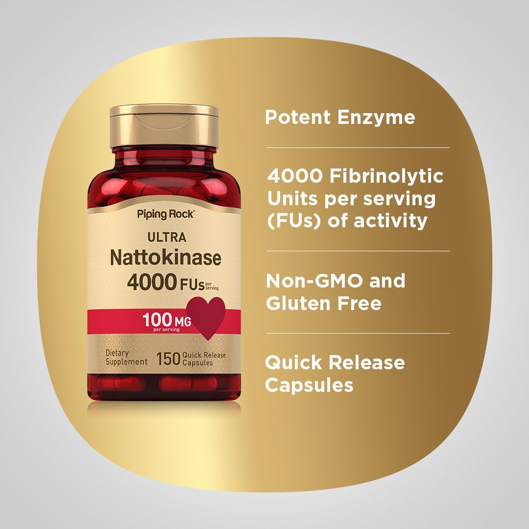 Piping Rock Nattokinase, étiquette avec ingrédients