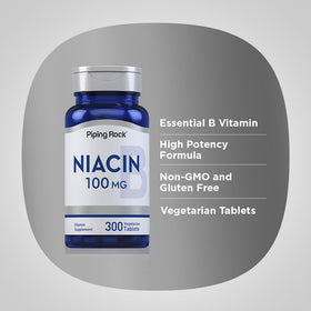 Piping Rock Niacine 100mg avec dosage recommandé