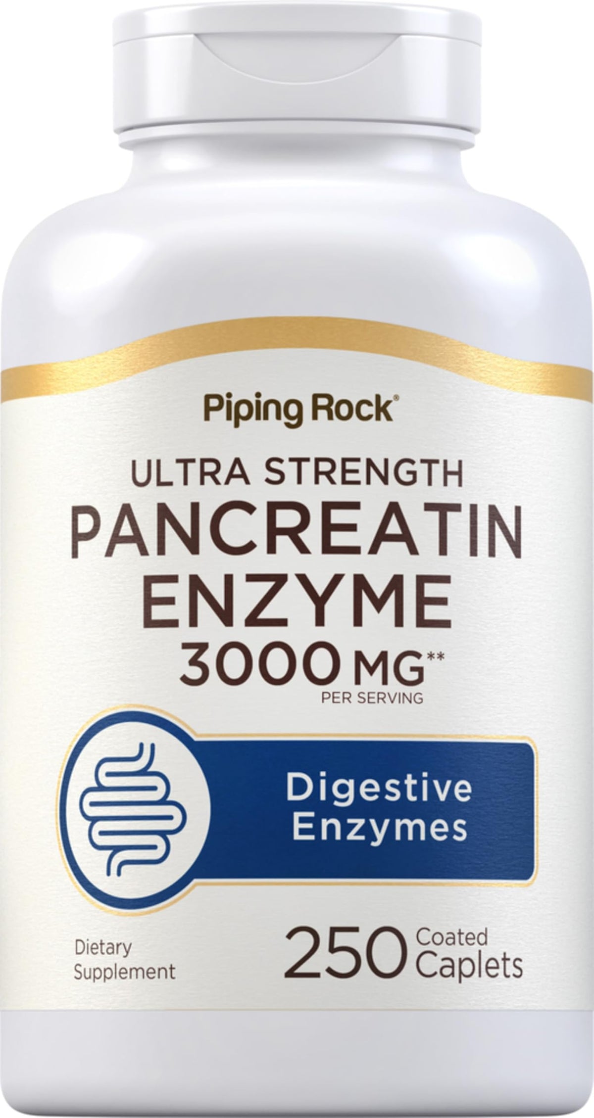 Piping Rock Pancréatine Enzymes daily 250 comprimés vue de face