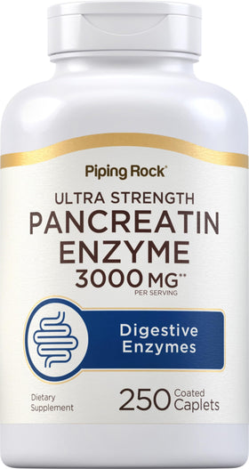 Piping Rock Pancréatine Enzymes daily 250 comprimés vue de face