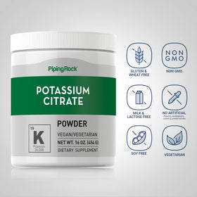 Piping Rock Poudre de Citrate de Potassium 454g - poudre dans un verre