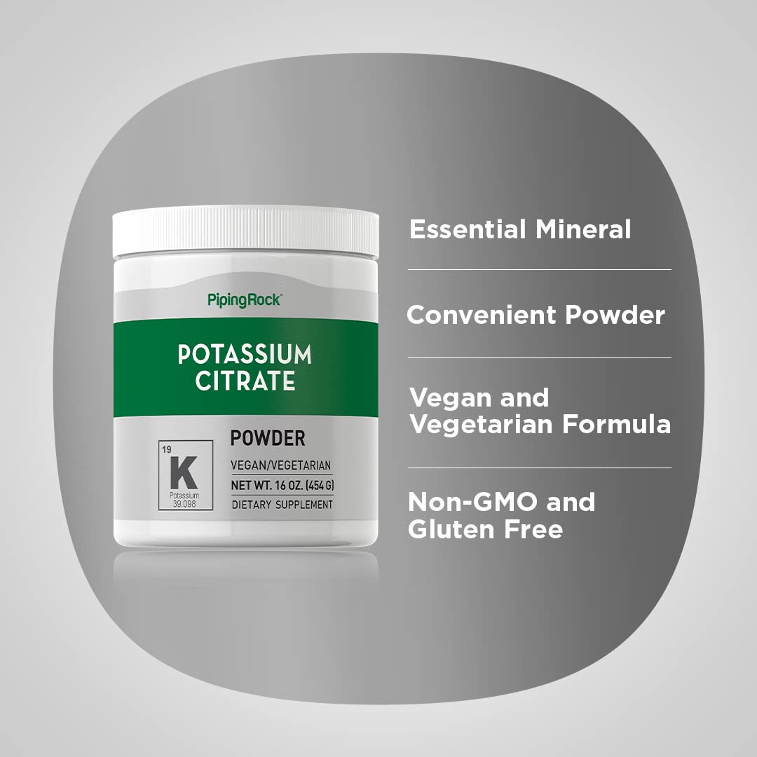 Piping Rock Poudre de Citrate de Potassium 454g - utilisation en cuisine
