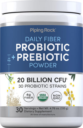 Piping Rock Poudre Probiotique et Prébiotique 191g vue avant